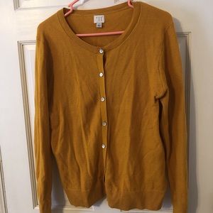 mustard yellow cardigan